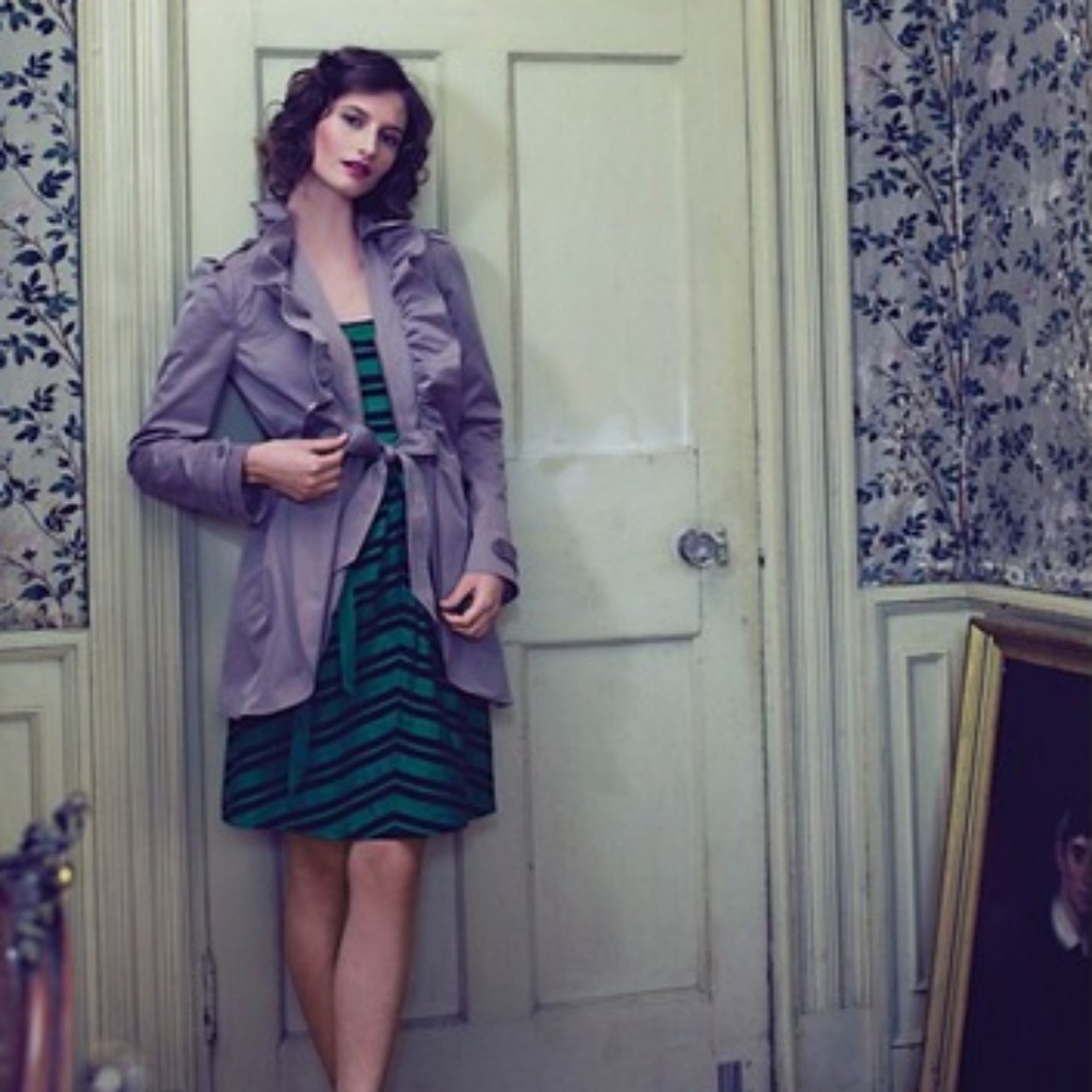 Anthropologie Idra Clinton Ruffle Trench